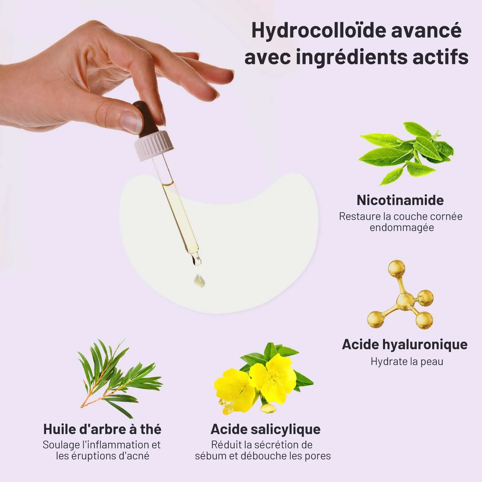 Patchs bouton ACOTYE 32pcs, pimple patch à l'huile d'arbre à thé, acide salicylique et niacinamide