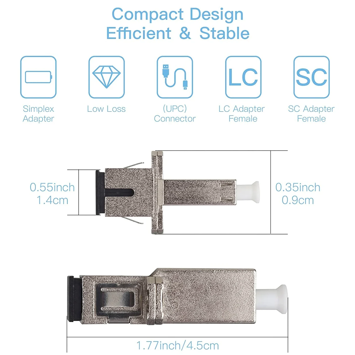 Lot de 7 adaptateurs à fibre optique – LC femelle vers SC femelle Simplex multimode/monomode hybride, coupleur/bride