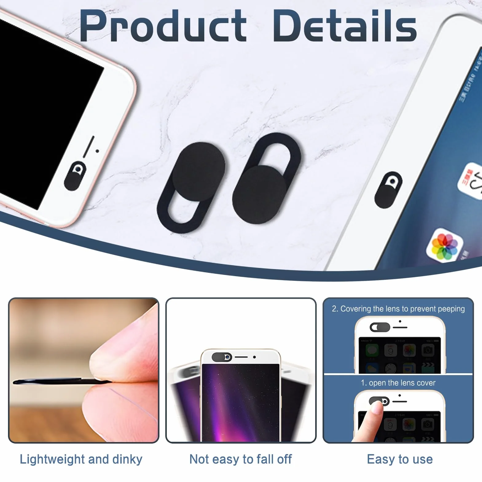 Cache Webcam Ordinateur 24 Pièces, Cache Camera PC Portable pour Ordinateur Portable, Pc, Smartphones, Tablettes
