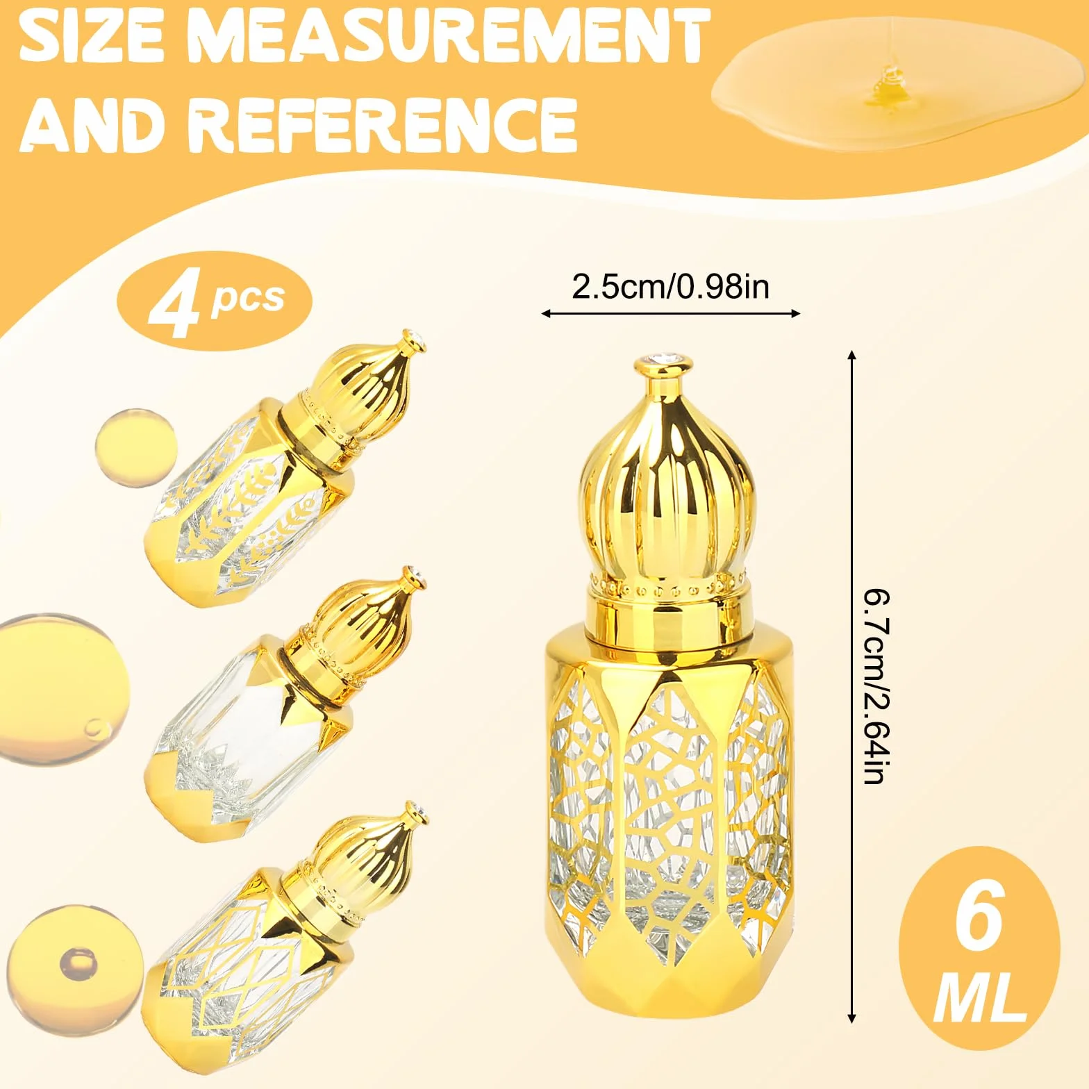 Flacon Roll on Huiles Essentielles Vide 6ml, Bouteilles Rouleaux Verre Bille Acier Inoxydable pour Huiles, Parfum, Cosmétiques