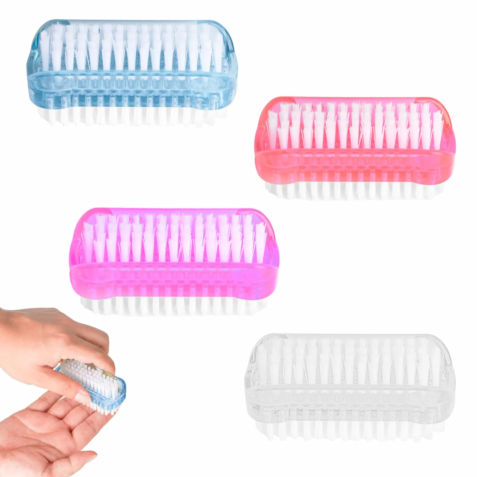 Brosse à Ongles Main 4 Pcs, Brosse Nettoyage Mains Nail Art (4 Couleurs)