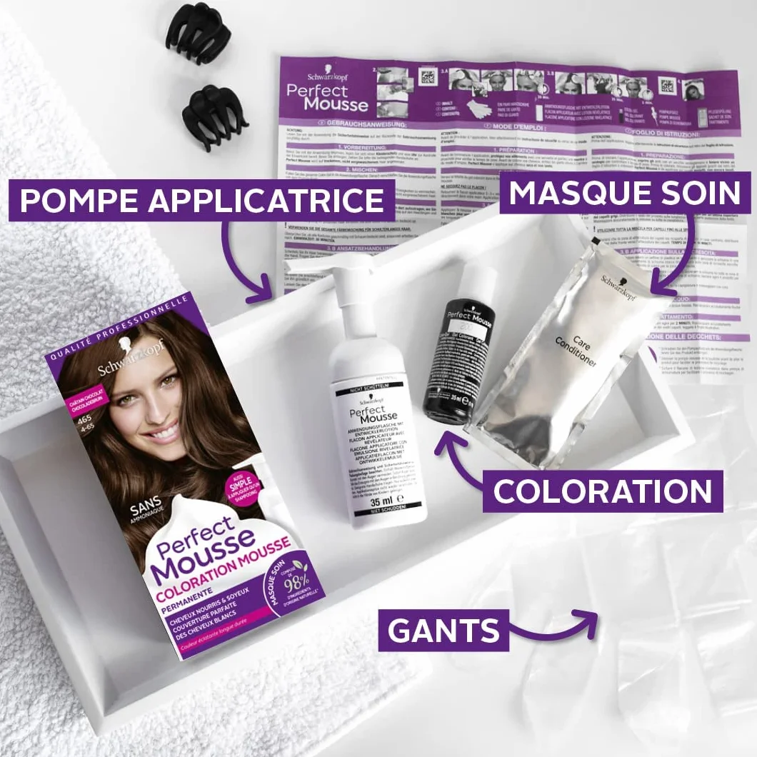 Schwarzkopf Perfect Mousse Coloration Permanente Sans Ammoniaque Chatain Chocolat 465