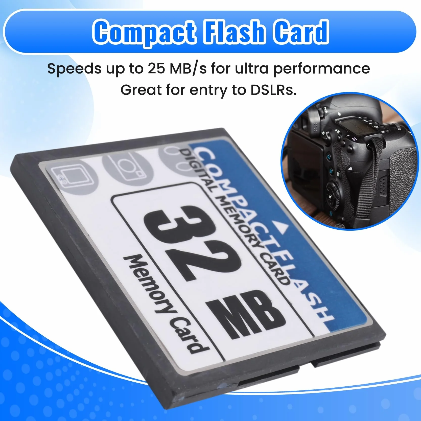 Carte Mémoire Compact Flash 32 Mo pour Appareil Photo