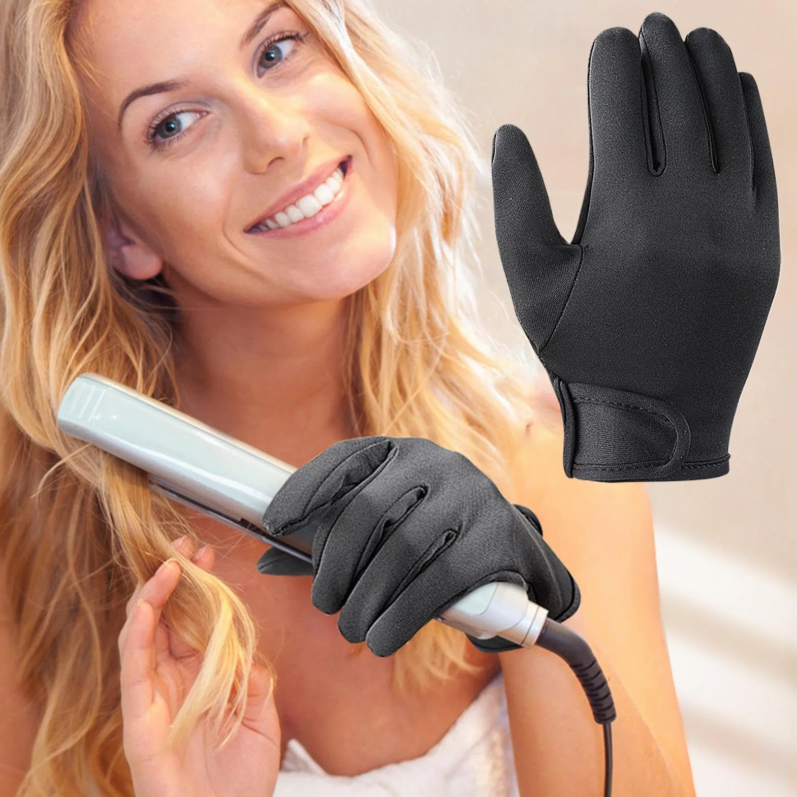 Gants thermiques professionnels résistants à la chaleur pour cheveux, coiffure, réutilisables épais antidérapants