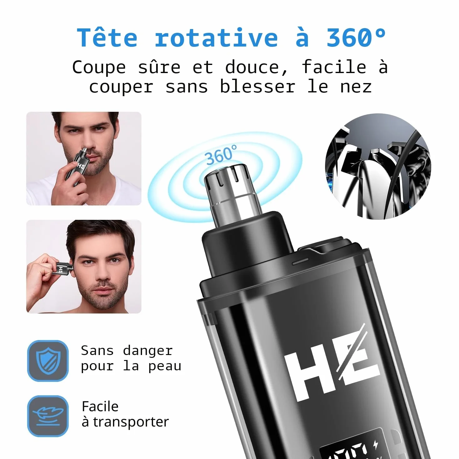 HIENA PRO Tondeuse à cheveux professionnelle homme sans fil rechargeable USB Set 814