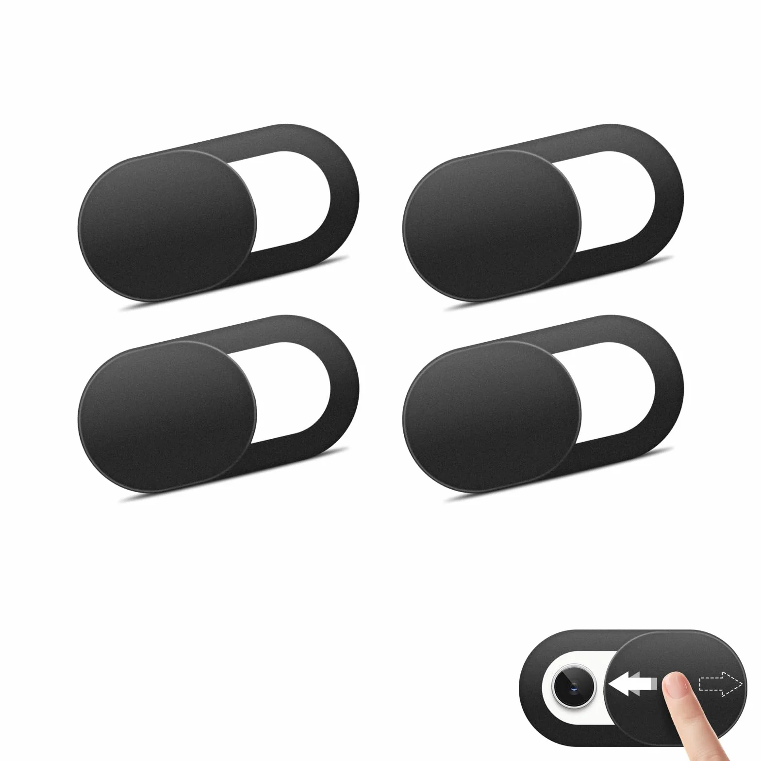 Couverture de Webcam pour iPhone iPad PC Ordinateur Portable, Protection de Caméra, Noir