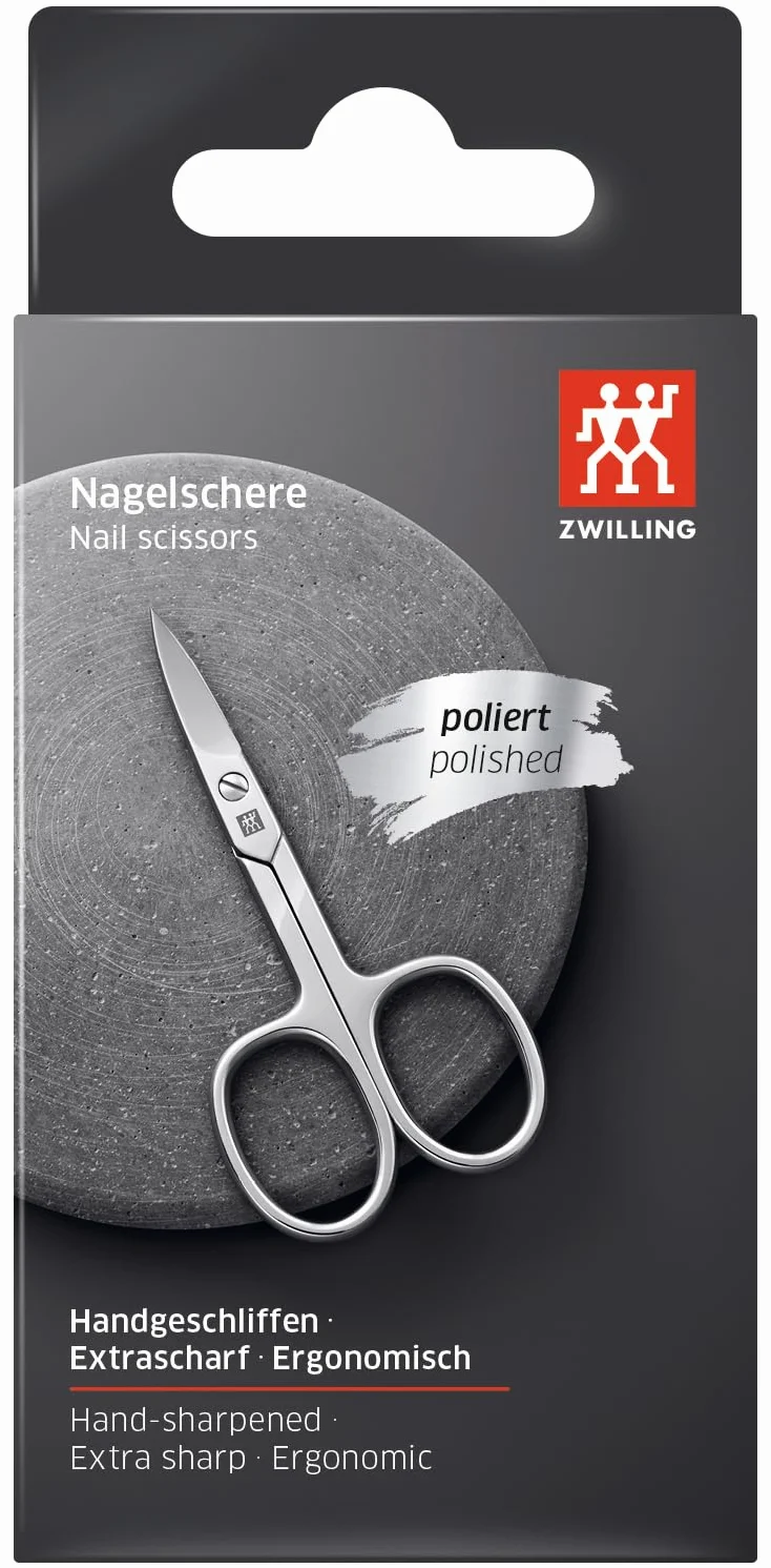 ZWILLING Ciseaux à ongles 90 mm lame courbée hypoallergéniques argent Polis