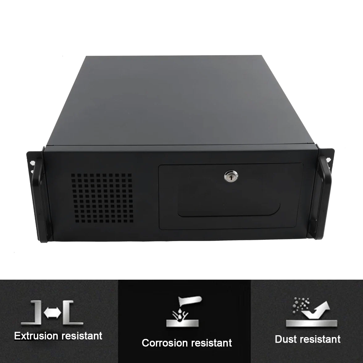 Armoire Réseau, Baie de Brassage 4U 19" SL-450A pour Serveur, avec 7 Baies 3.5" HDD, 2 Baies 5.25", 7 Emplacements PCI, Support Carte Mère ATX/Micro-ATX/Mini-ITX, 450x430x177 mm