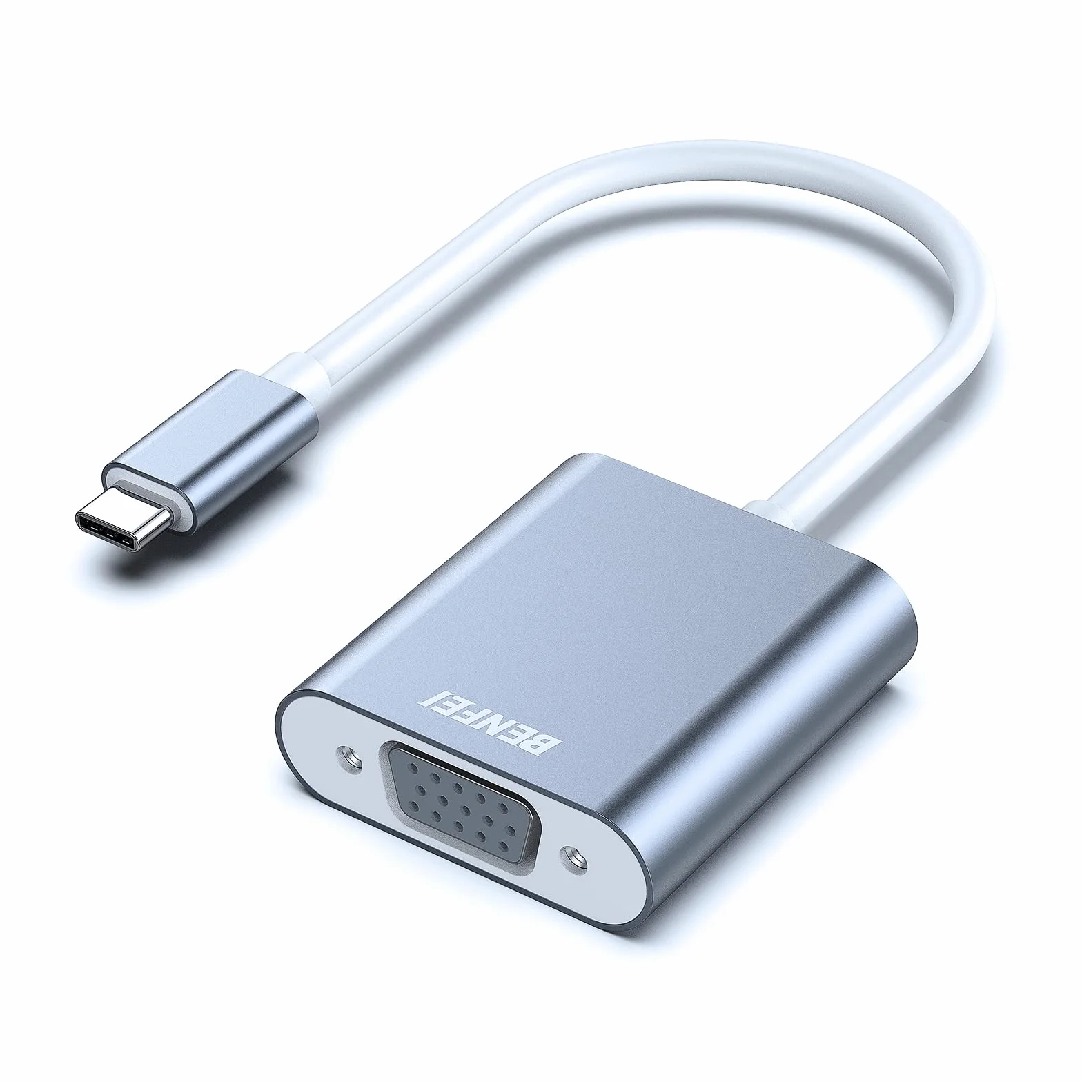BENFEI Adaptateur USB C vers VGA Thunderbolt 3/4 Compatible MacBook Pro iPhone 15 Aluminium