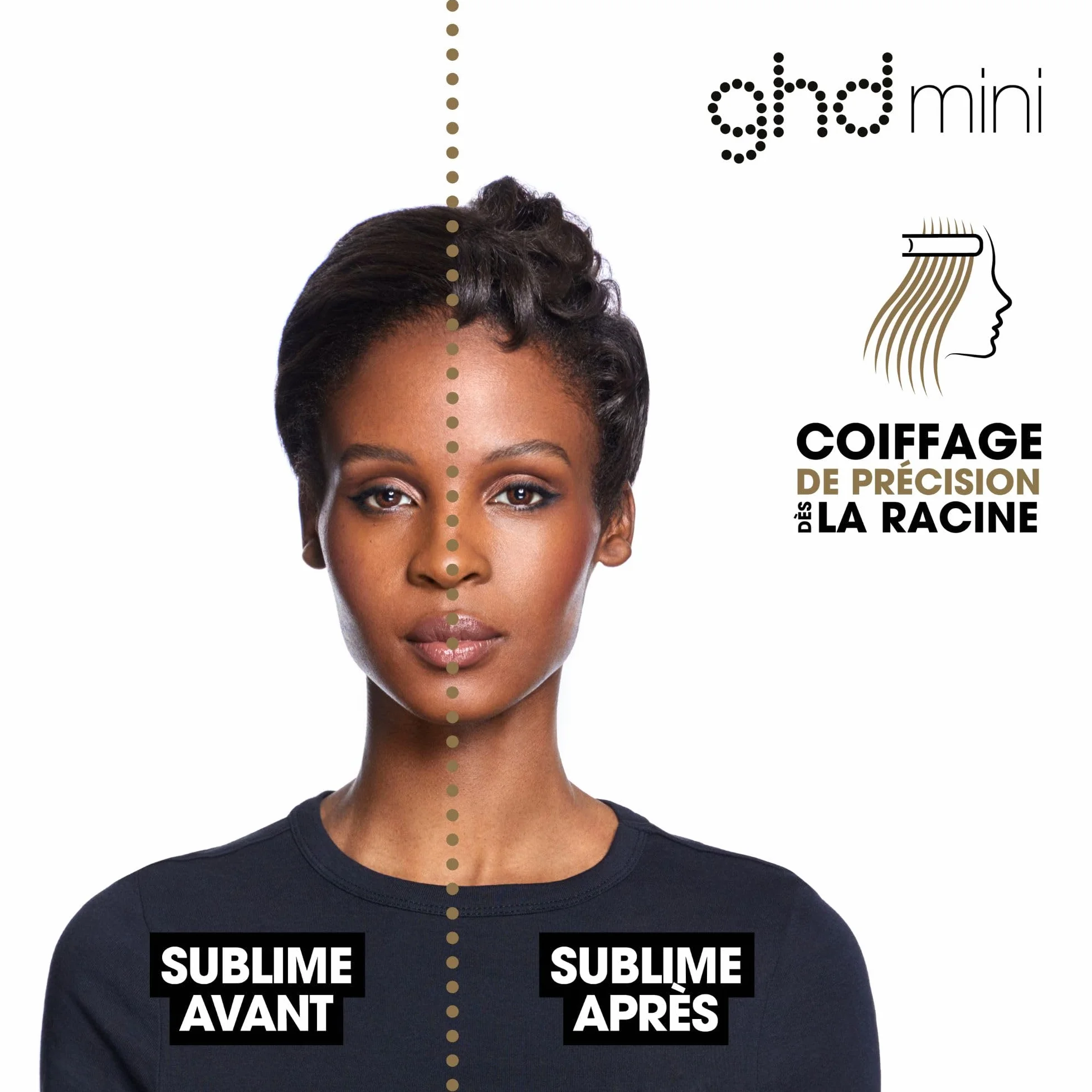 ghd Lisseur cheveux mini Fer à lisser professionnel Noir Plaques 40% plus fines Cheveux 50% plus brillants