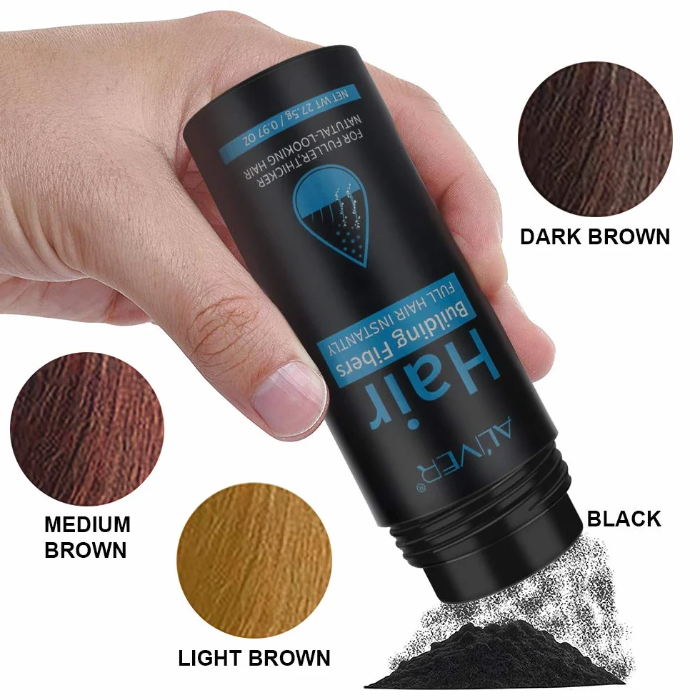 Fibres Densificateur de Cheveux Hair Loss Concealer Poudre Spray Volume Noir
