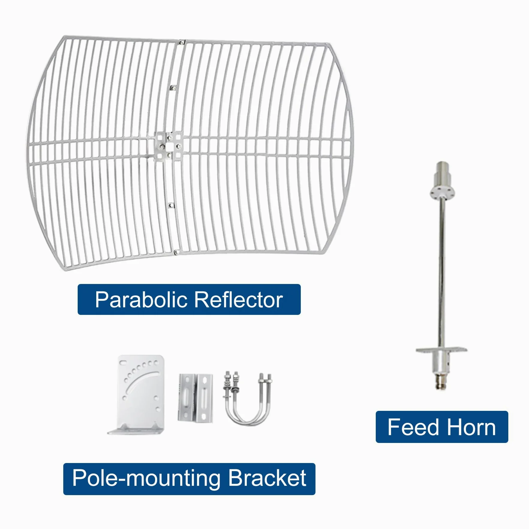Antenne parabolique WiFi 5,8 GHz 5,8 GHz à gain élevé 30 dBi (5150-5850 MHz) type N femelle longue portée antenne directionnelle extérieure pour routeur Wi Fi carte réseau sans fil moniteur de