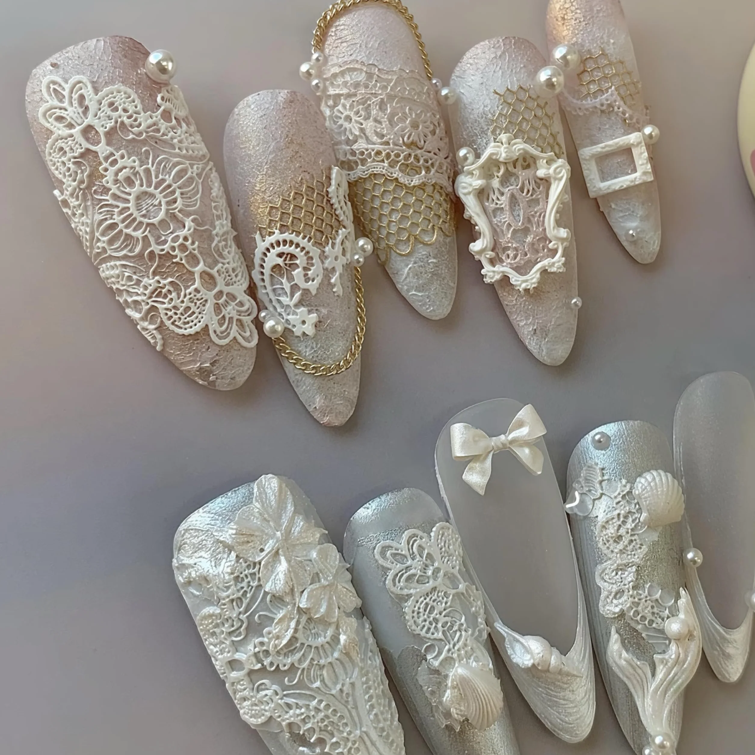 Design 3D en dentelle pour ongles outil en silicone