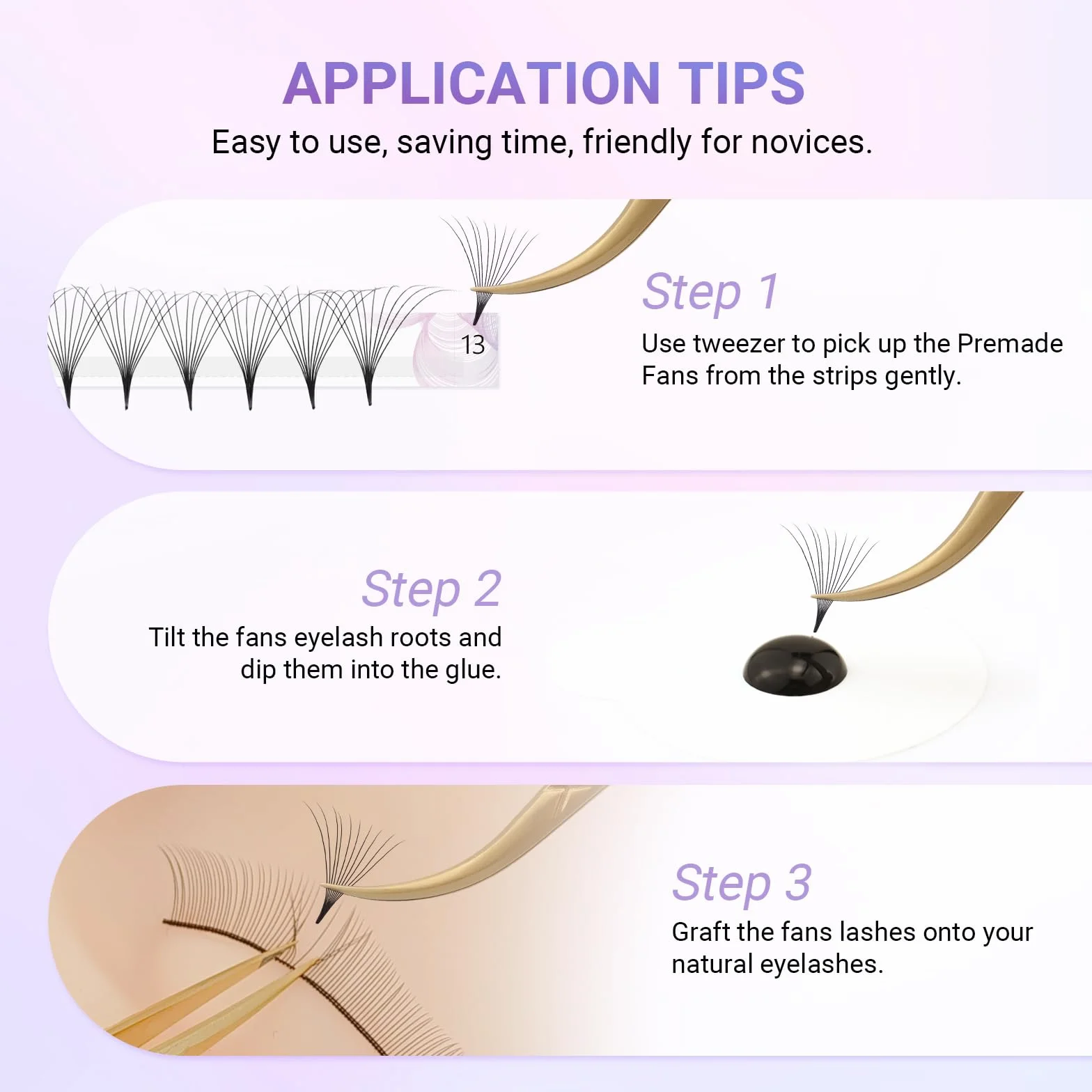NAGARAKU 10D Extension Cils Prefait Bouquet 320 Fans Volume Russe Longue Tige Éventails Préfabriqués Base Mince Pointue Cils Naturels Moelleux Premade Fans Eyelash Noir 16 Rows Boîte XL 0.07 D 9-14mm