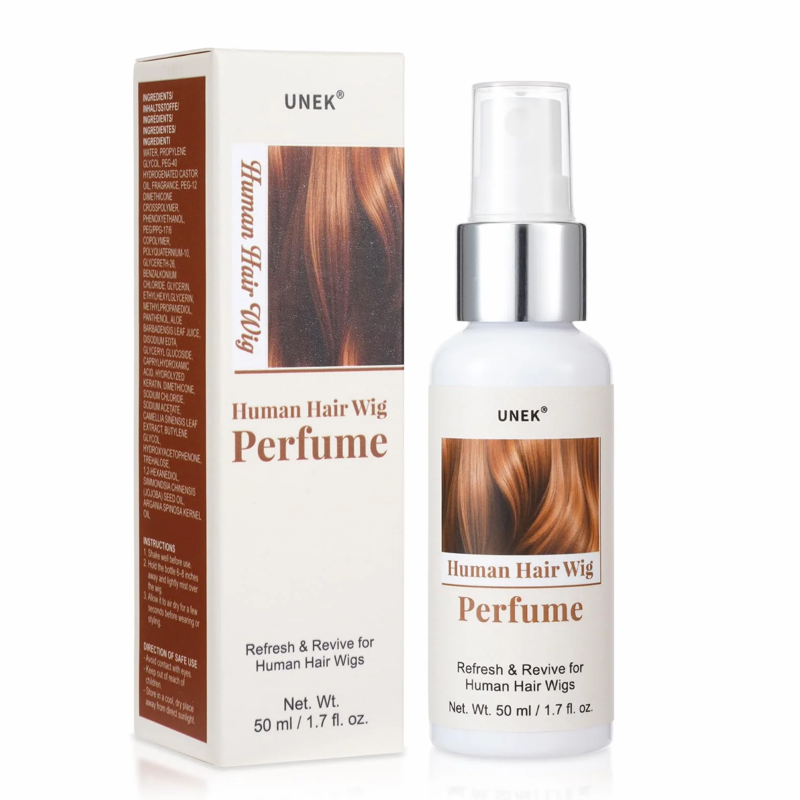 UNEK Parfum pour perruques au thé blanc – spray sans alcool, neutralise les odeurs, 50 ml