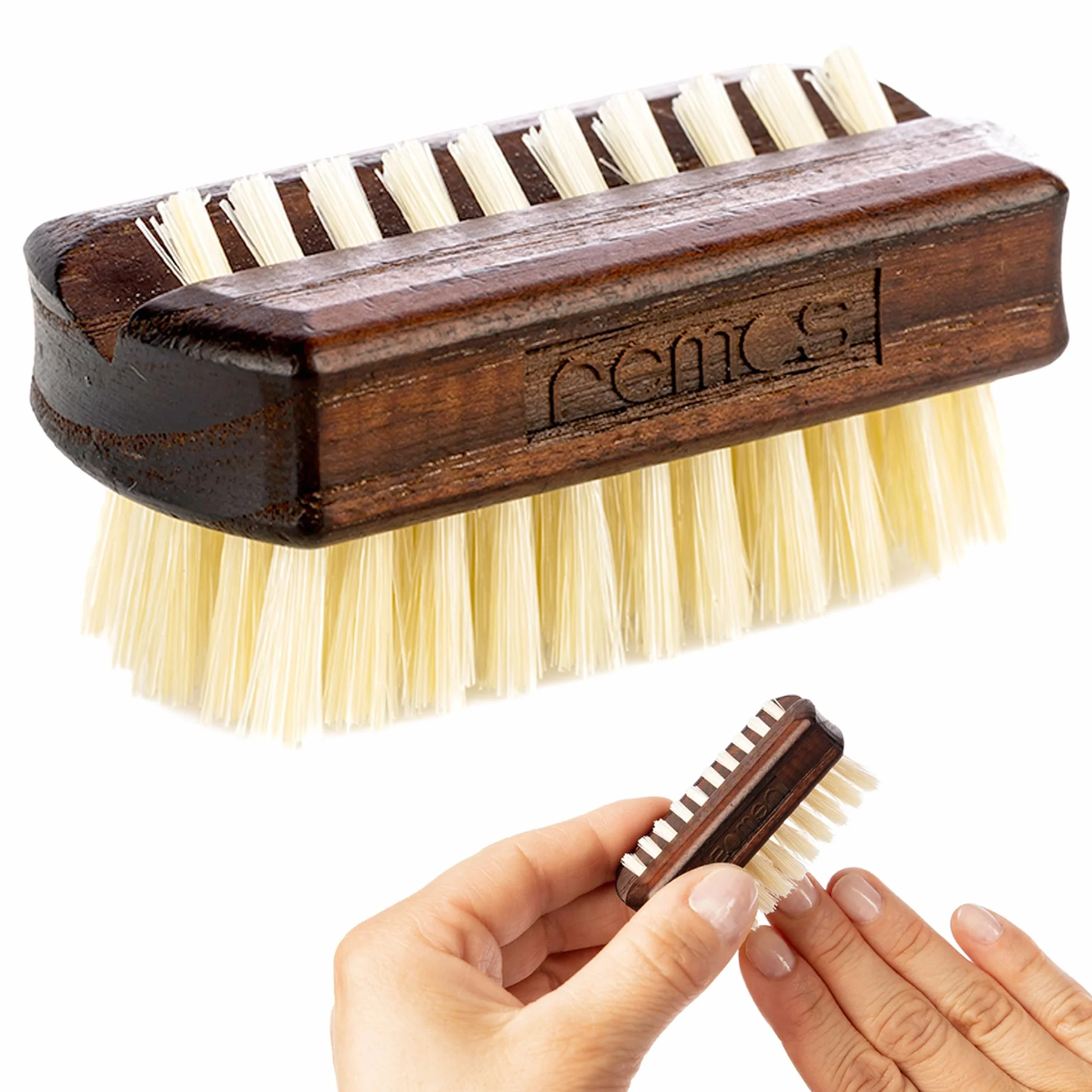 REMOS Mini Brosse à Ongles de Voyage Poils de Sanglier Bois de Hêtre 5,9 x 2,9 x 3 cm