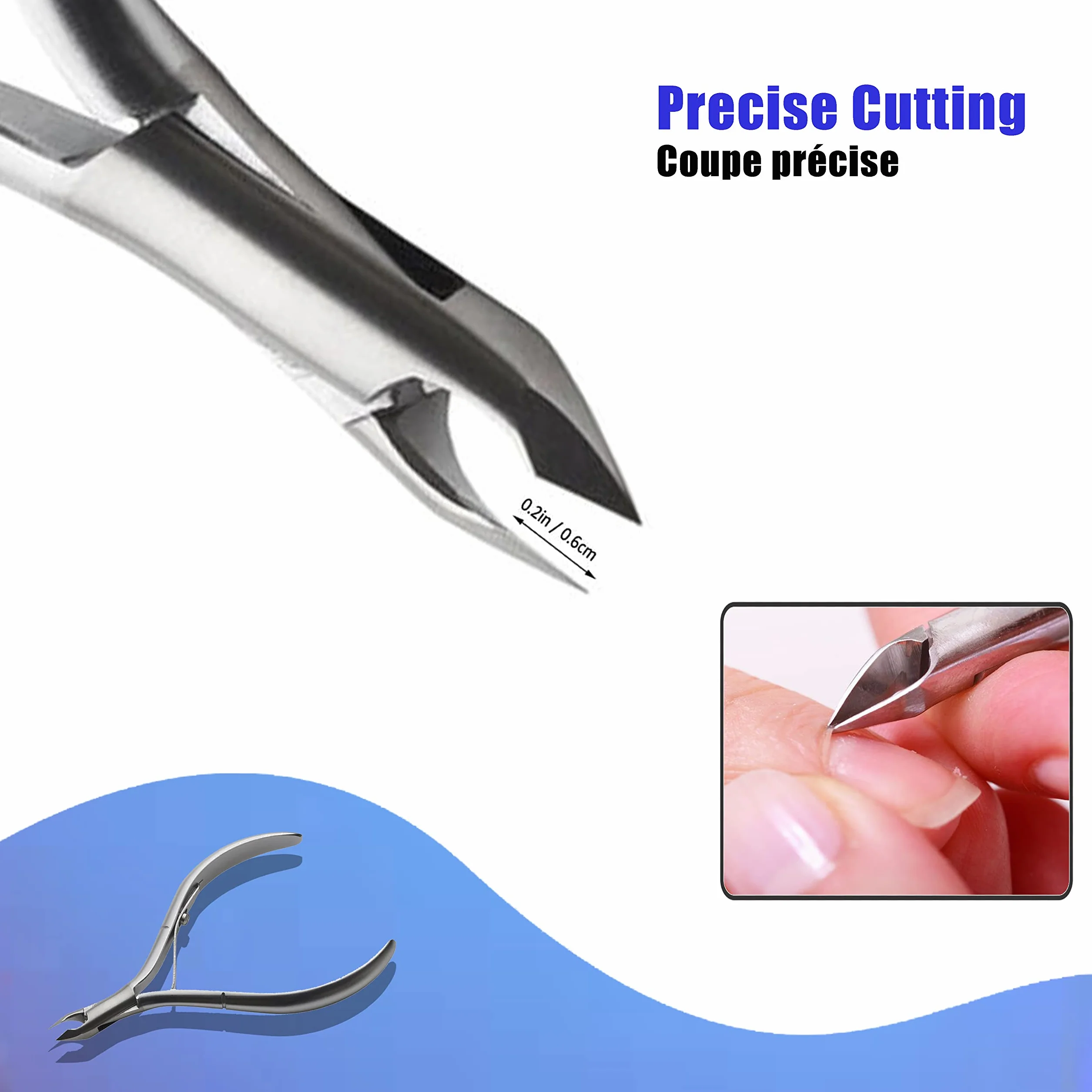 Longivia® Pince Coupante de Precision en Acier Inoxydable pour Cuticules, Pédicure et Manucure
