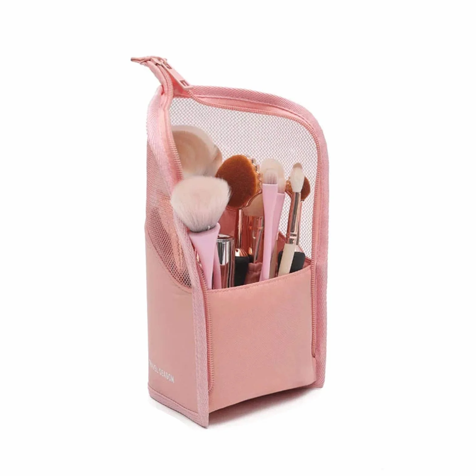 Sac de Pinceau de Maquillage Multifonctionnel Porte-Pinceau de Voyage Étanche Translucide