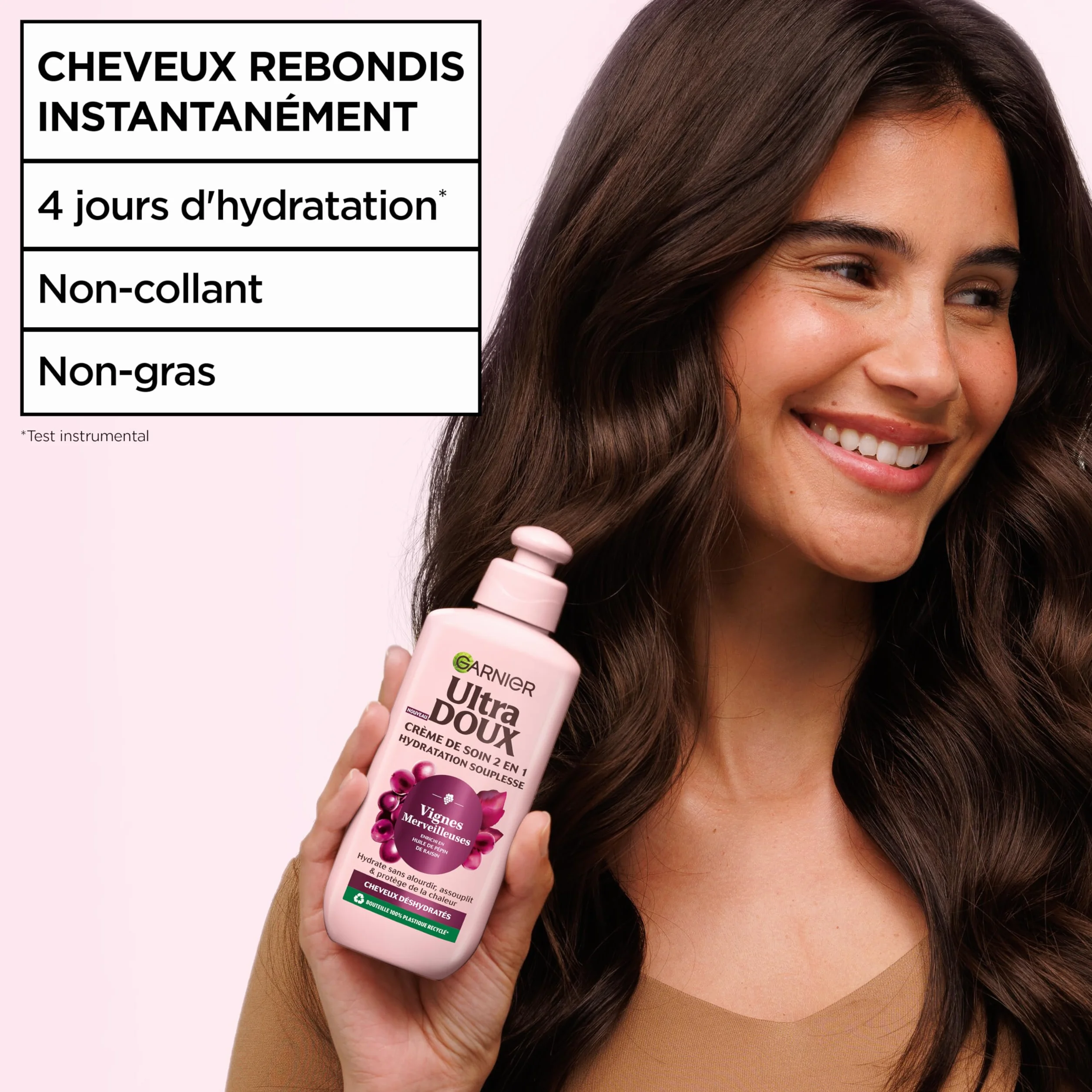 Garnier Ultra Doux Vignes Merveilleuses Crème de Soin 2-en-1 Cheveux Déshydratés 200 ml