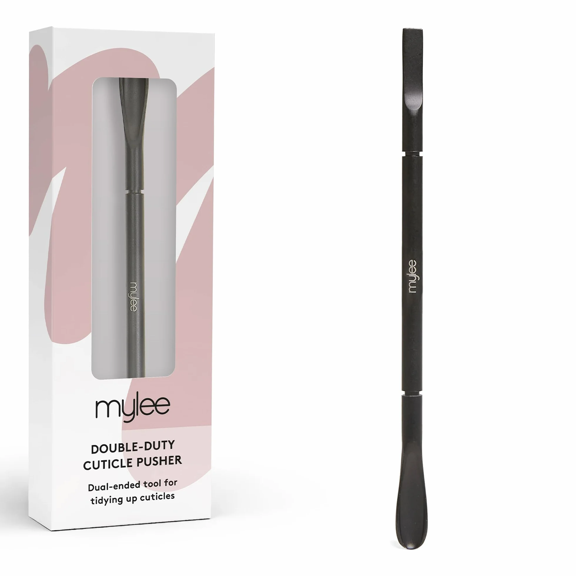 Mylee Repousse-cuticules professionnel acier inoxydable noir mat double extrémité