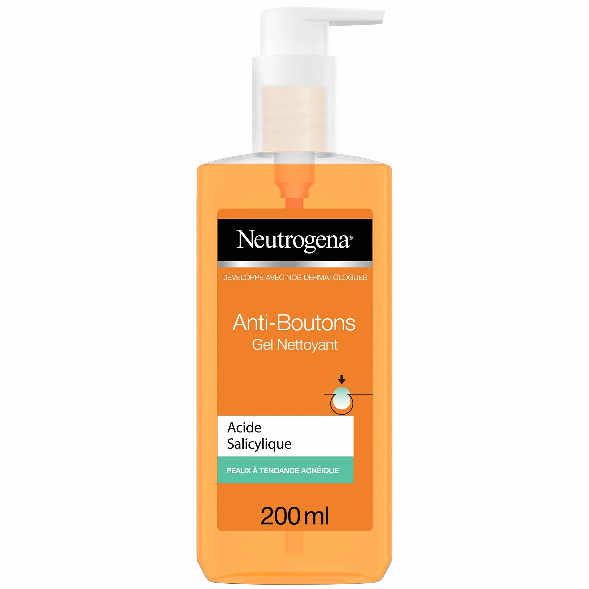 Neutrogena Gel Nettoyant Visage Anti-Boutons Acide Salicylique 200ml