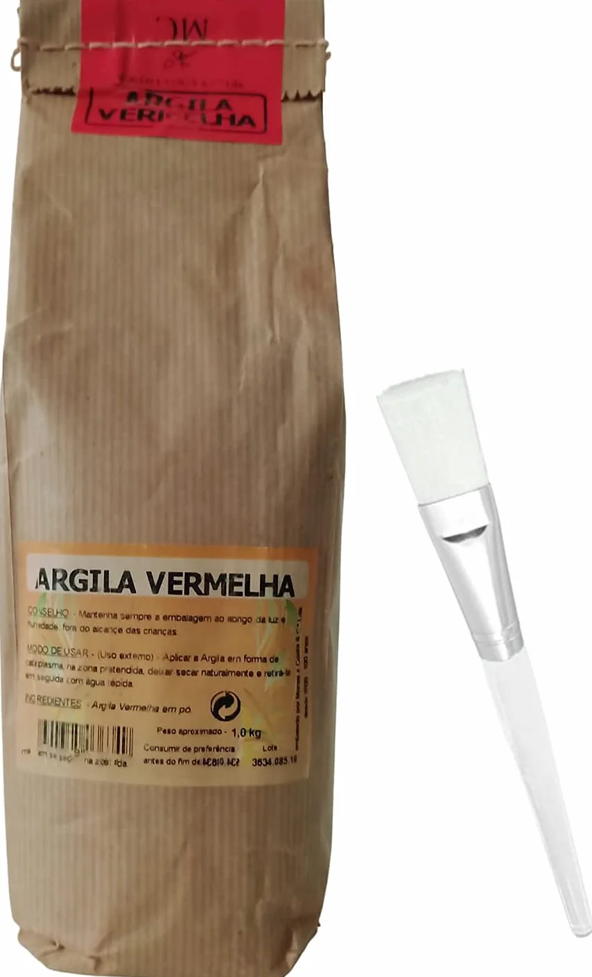 Argile ROUGE en Poudre 100% Pure Naturelle 1KG pour Cheveux et Visage - Emballage Écologique Papier Kraft