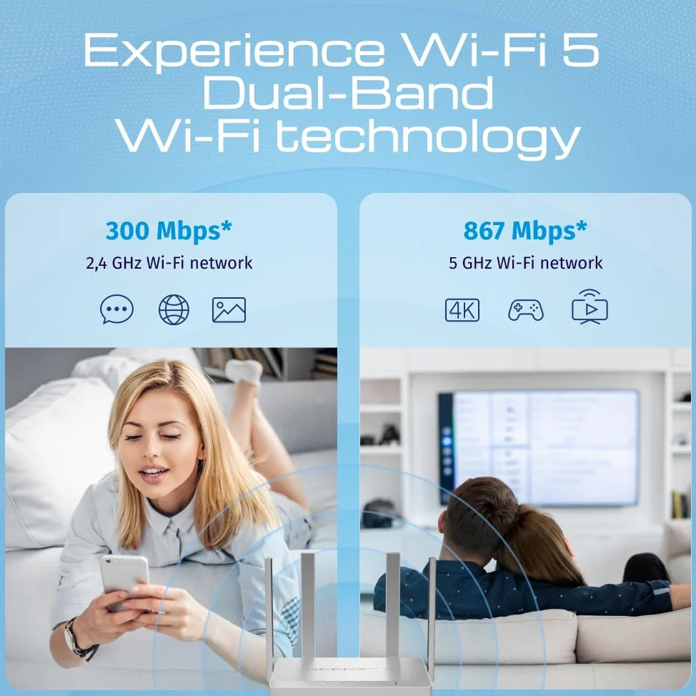 Keenetic Skipper DSL Modem-routeur VDSL2/ADSL2+ Supervectoring Wi-FI 5 maillé AC1200 avec commutateur Intelligent Gigabit 4 Ports et Port USB