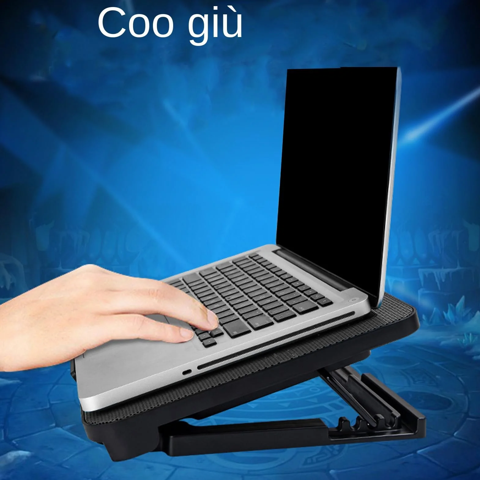 Stand Fan pour ordinateur portable 15,6 pouces Silent Cooling Pad