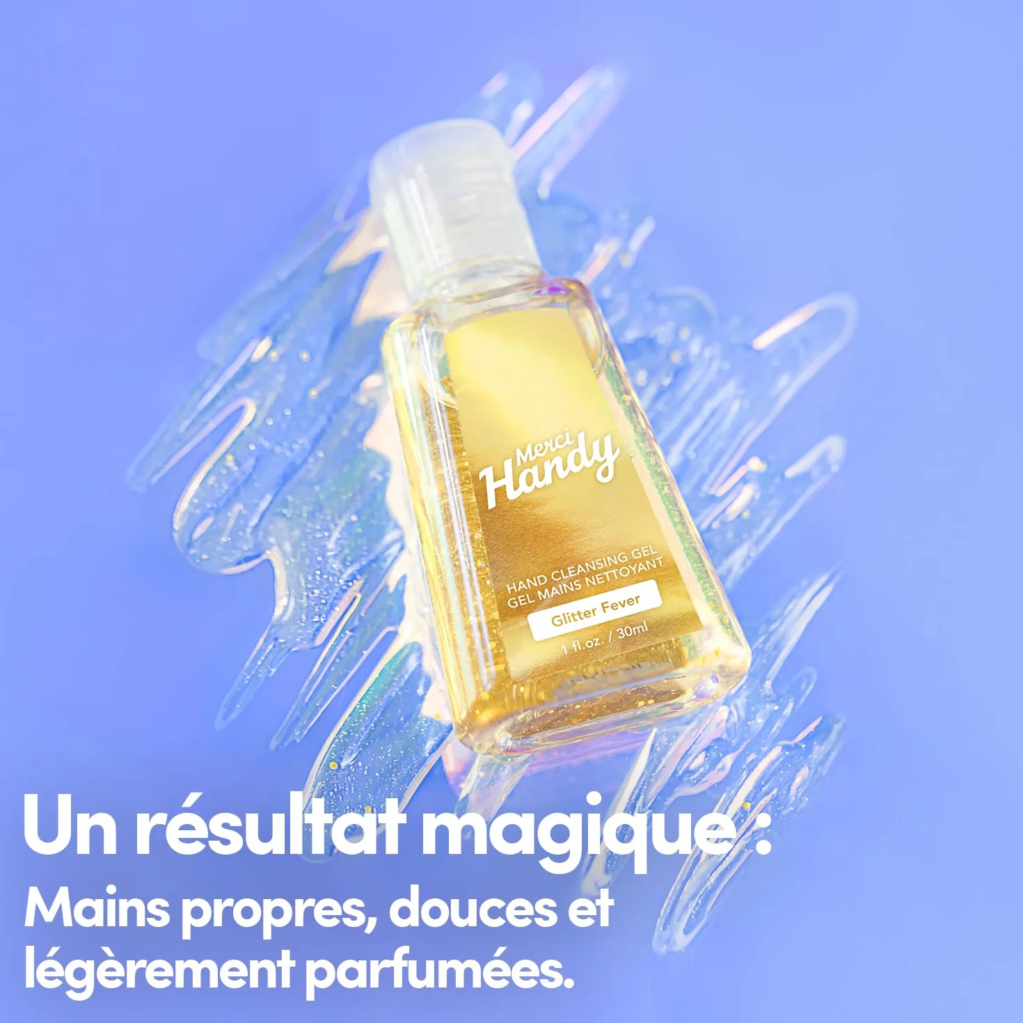 Merci Handy Gel Mains Glitter Fever 30ml x 3 Nettoyage Efficace Sans Rinçage