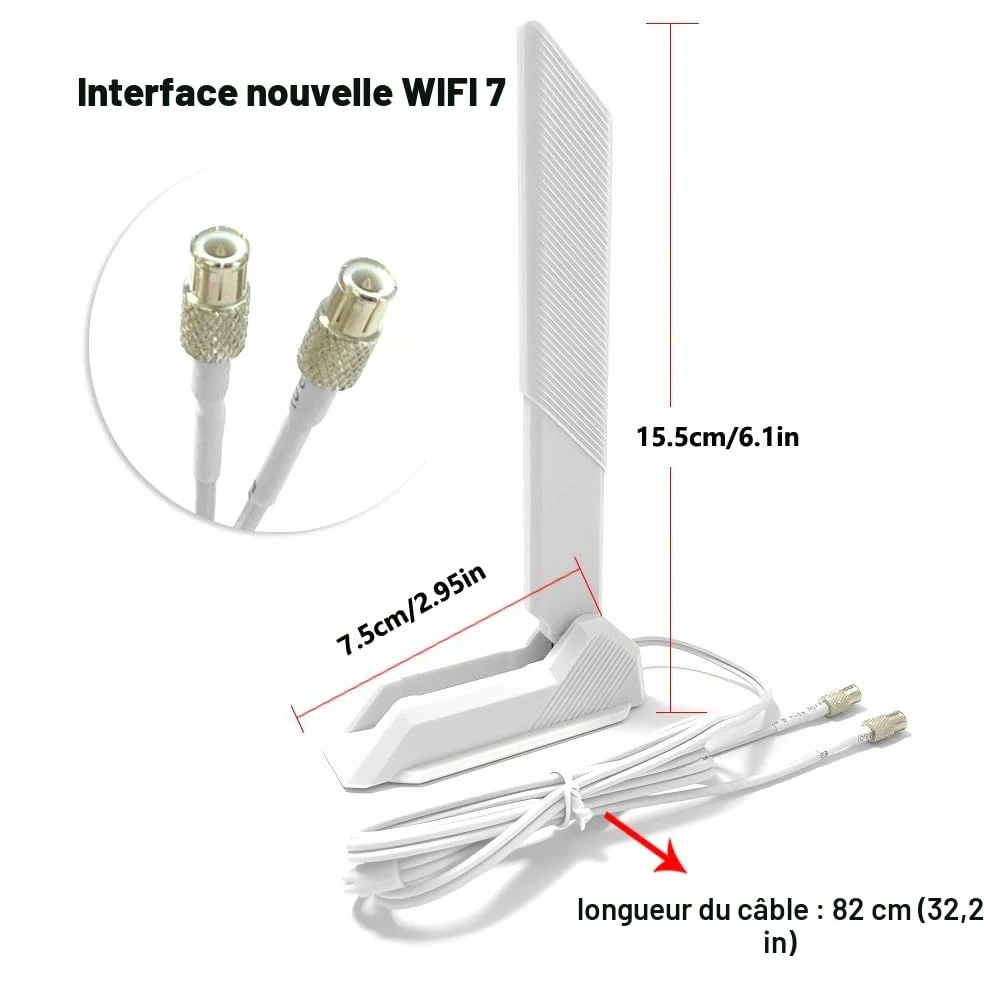 Antenne WiFi 7 Tri Band 2.4GHz 5GHz 6GHz Antenne Wifi pour MSI PRO Z790-A | MAX Z890-P Z890-S X870E-P B860-P B850 B840 H810I, B840 B850 Gaming Plus, MPG B850 Edge TI WiFi X870E. Edge