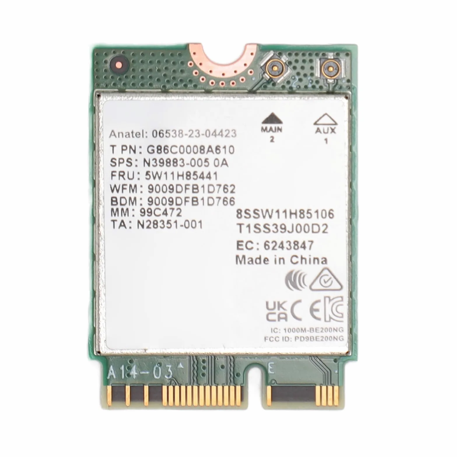 Fockety Carte WiFi 7 PCIe, Adaptateur Réseau Tri-Bande 574 Mbps 2400 Mbps 5800, Carte WiFi M.2 avec Bluetooth 5.4 pour Ordinateur 10 11 OS (7 avec antenne et Support)