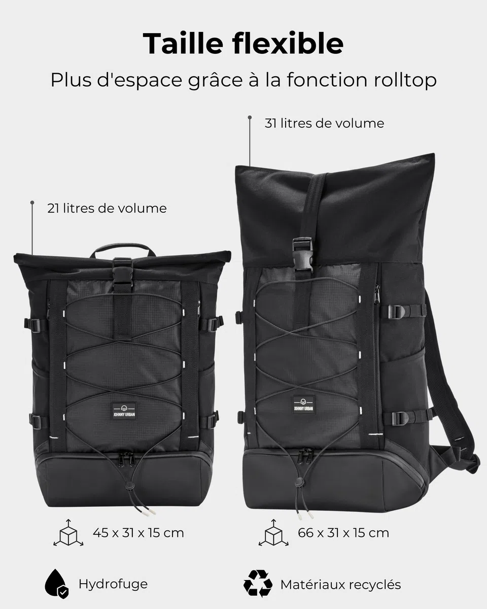 Johnny Urban Sac à Dos Homme Femme - Allen Large Move - Sac Ordinateur Portable Avec De Nombreux Compartiments - Pour Travail Voyage Loisirs Sport - Hydrofuge