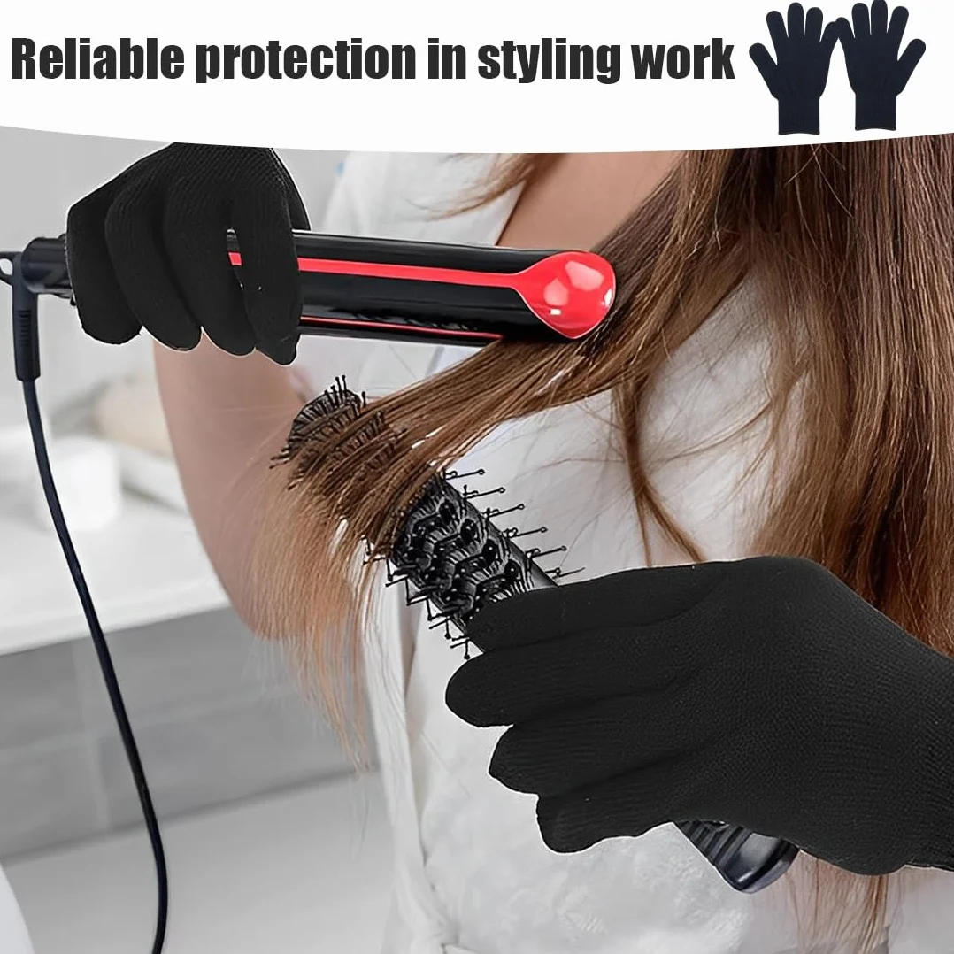Gants Professionnels Résistants À La Chaleur Pour Coiffure, Fer À Friser, Paire