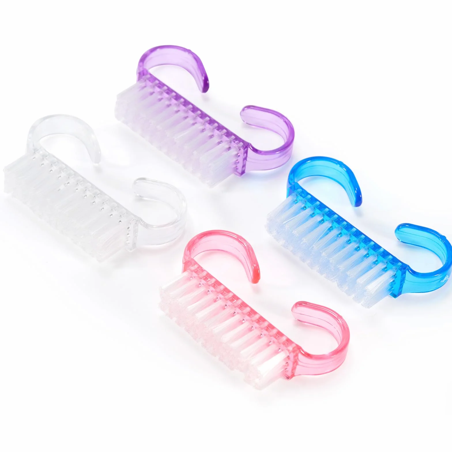 Brosse Ongle 4 Pièces Poignée Plastique Nettoyage Ongles Nail Art