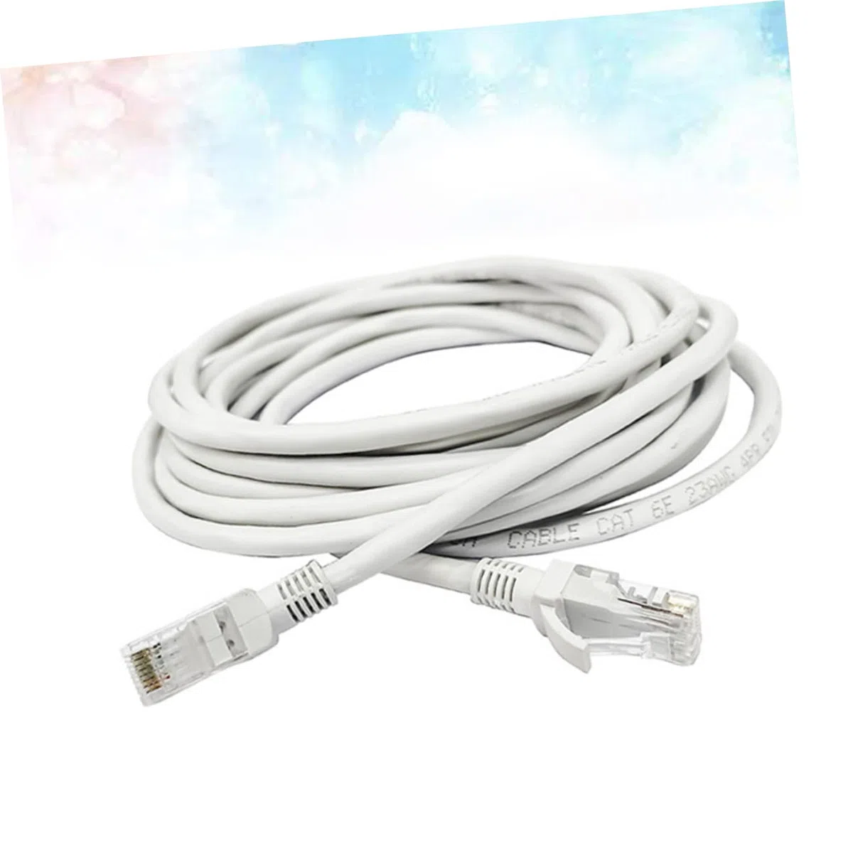 Câble Ethernet Cat6 Blanc 50 Mètres en Cuivre, Câble Réseau