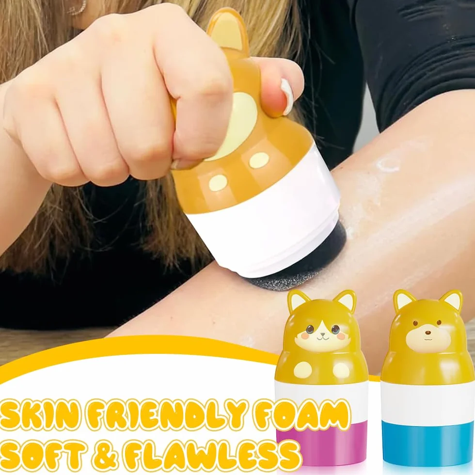 Applicateur Crème Solaire Enfant 100mL Rechargeable Portable à Rouleau Bleu Rose