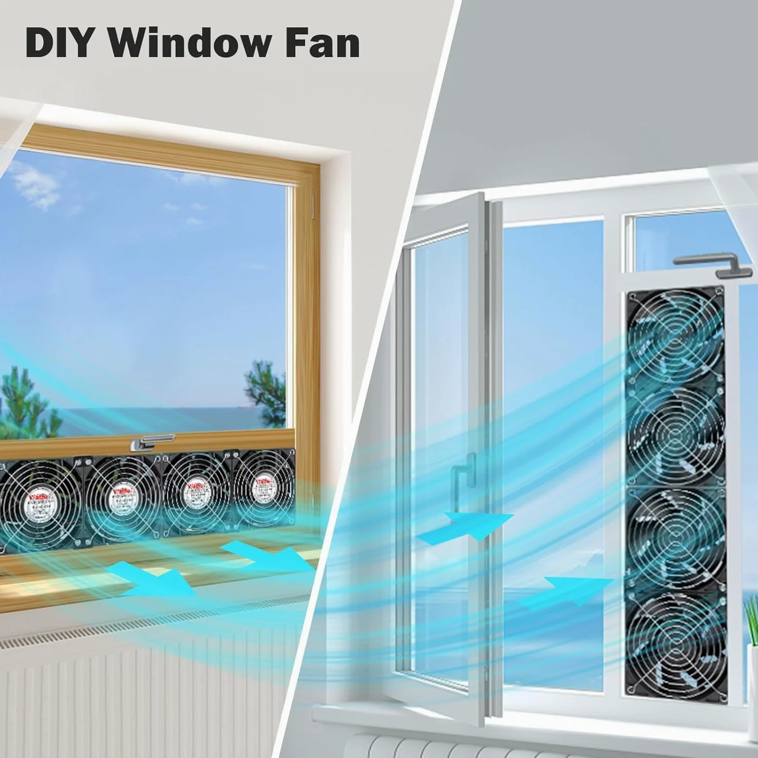 Wathai Lot de 4 ventilateurs de 120 mm pour racks de serveur GPU avec régulateur de vitesse 220-240 V et débit d'air élevé pour refroidissement DIY, armoires AV, téléviseurs, routeurs, amplificateurs