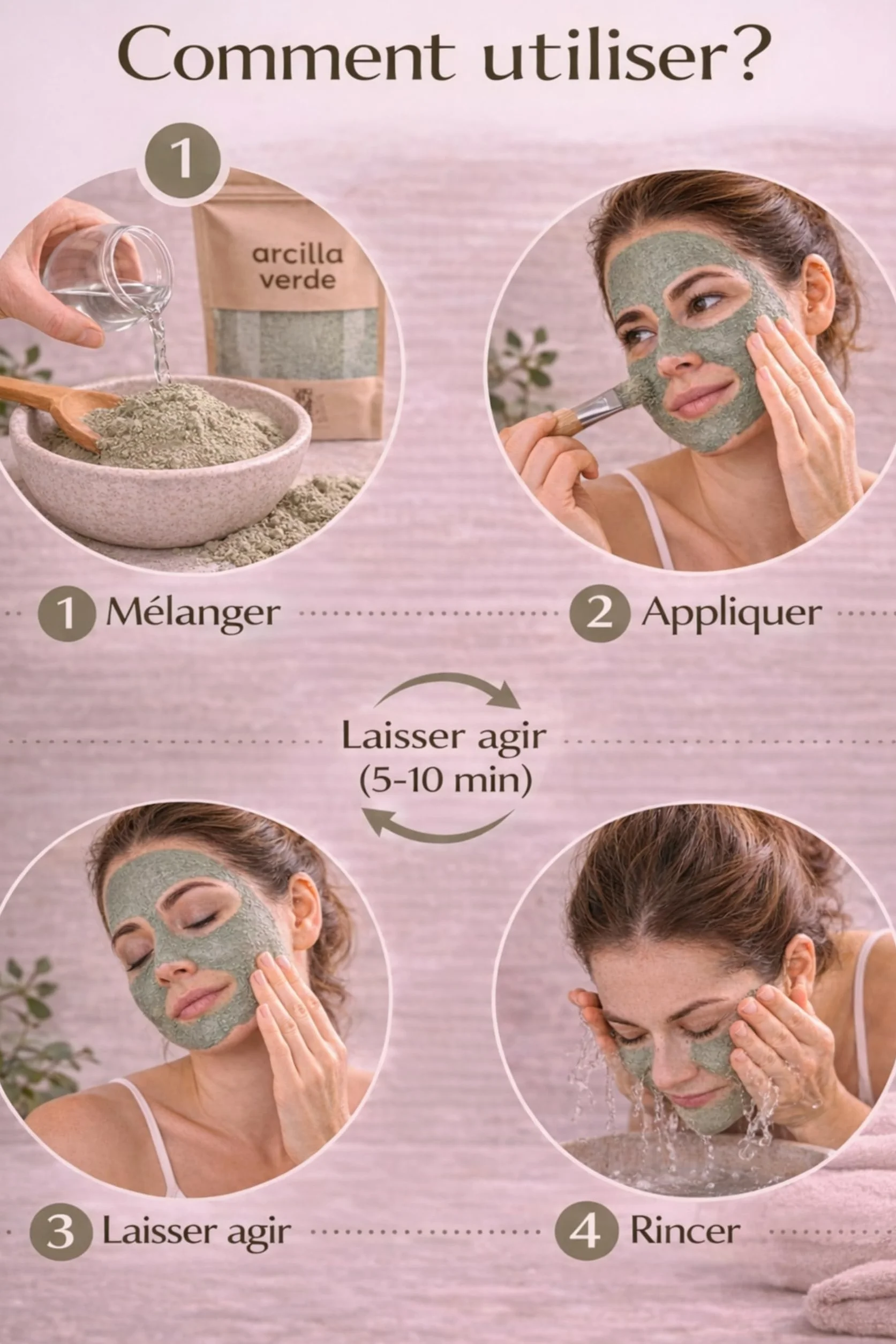 Argile Verte Ultra Ventilée Montmorillonite en Poudre Masque Visage Purifiant Peaux Grasses Soin Cheveux Détox Nettoyage Pores