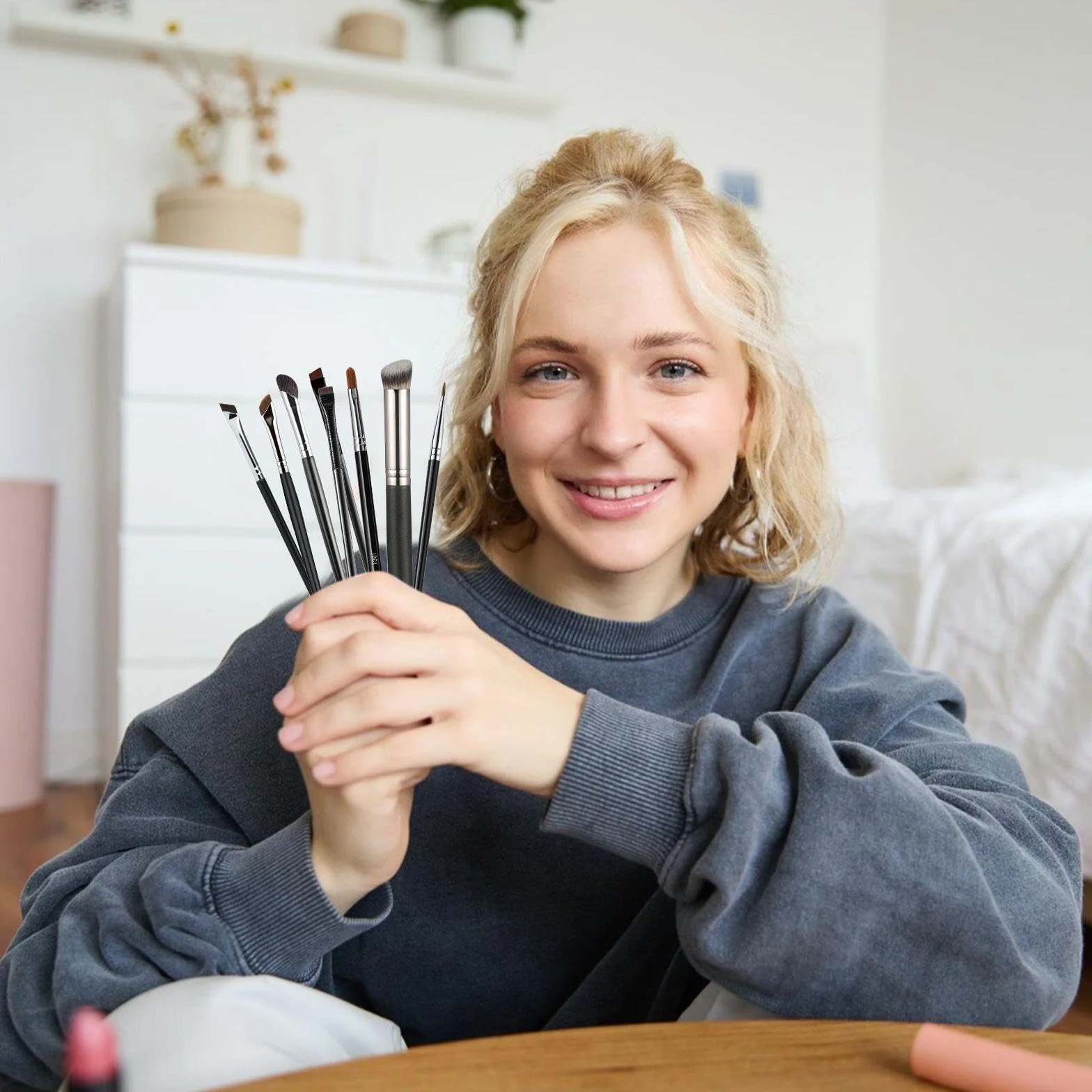 Pinceaux De Maquillage Professionnels, Ensemble Anti-Cernes Pour Eye-Liner, Poils En Fibres Synthétiques