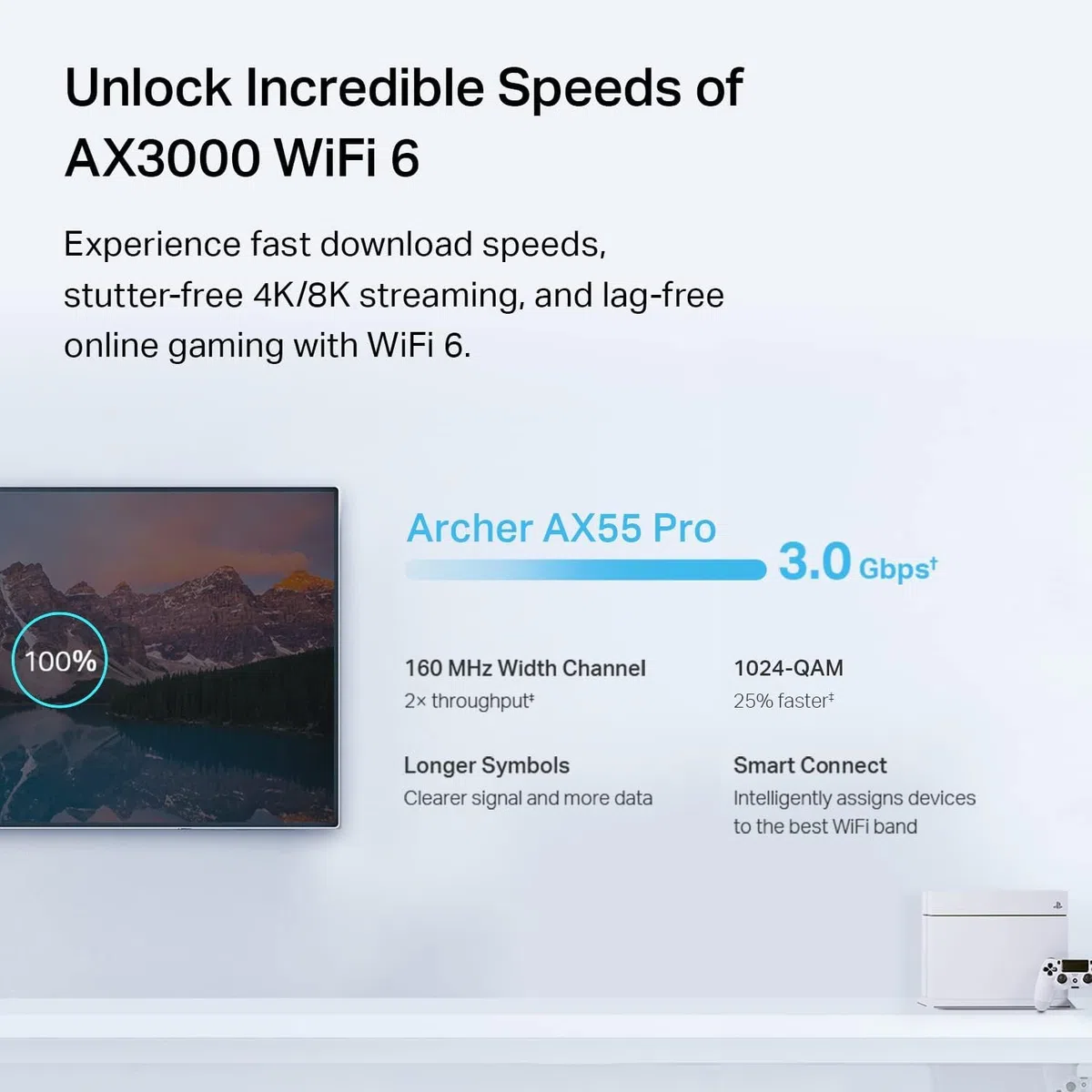 TP-Link AX3000 WiFi 6 Router (Archer AX55 Pro) - Multi Gigabit Wireless Internet Router, 1 x 2.5 Gbps USB Port, Dual Band, VPN, OFDMA, MU-MIMO, WPA3, Compatible with Alexa