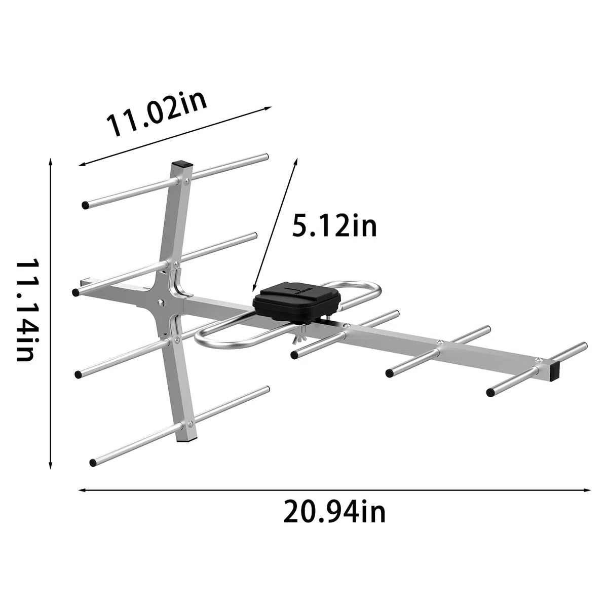 Yagi Antenne TV satellite HD, antenne HDTV numérique extérieure, rotation directionnelle à 360 degrés, longue portée avec UHF/VHF, prend en charge 4K, 1080p, Smart et anciens téléviseurs