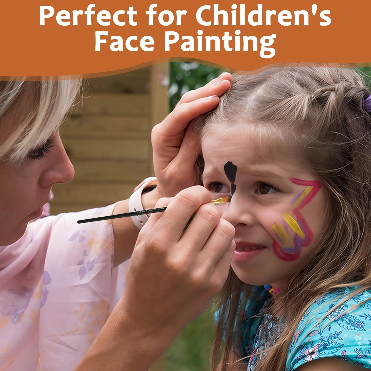 Lot de 12 pinceaux de maquillage pour enfants avec 10 éponges - Pinceaux fins pour peinture à l'huile débutants
