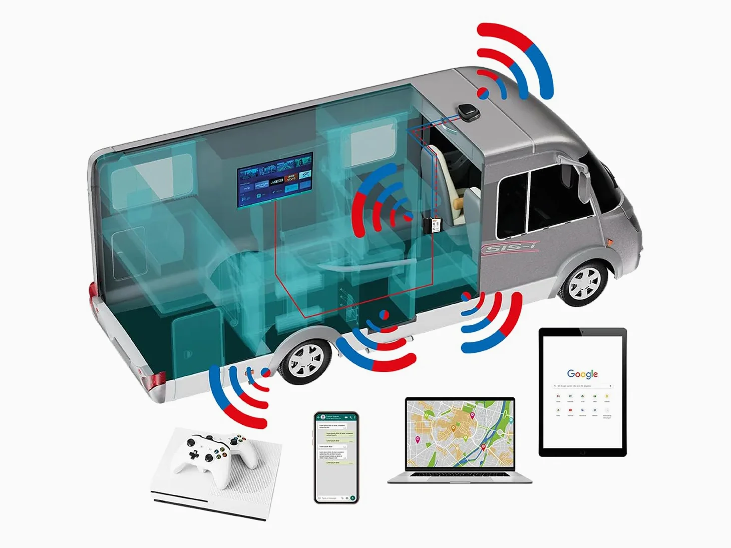 SELFSAT MWR 5560 eSIM 5G Cat 20 Routeur WLAN jusqu'à 3,4 Gbit/s avec antenne panoramique Noir