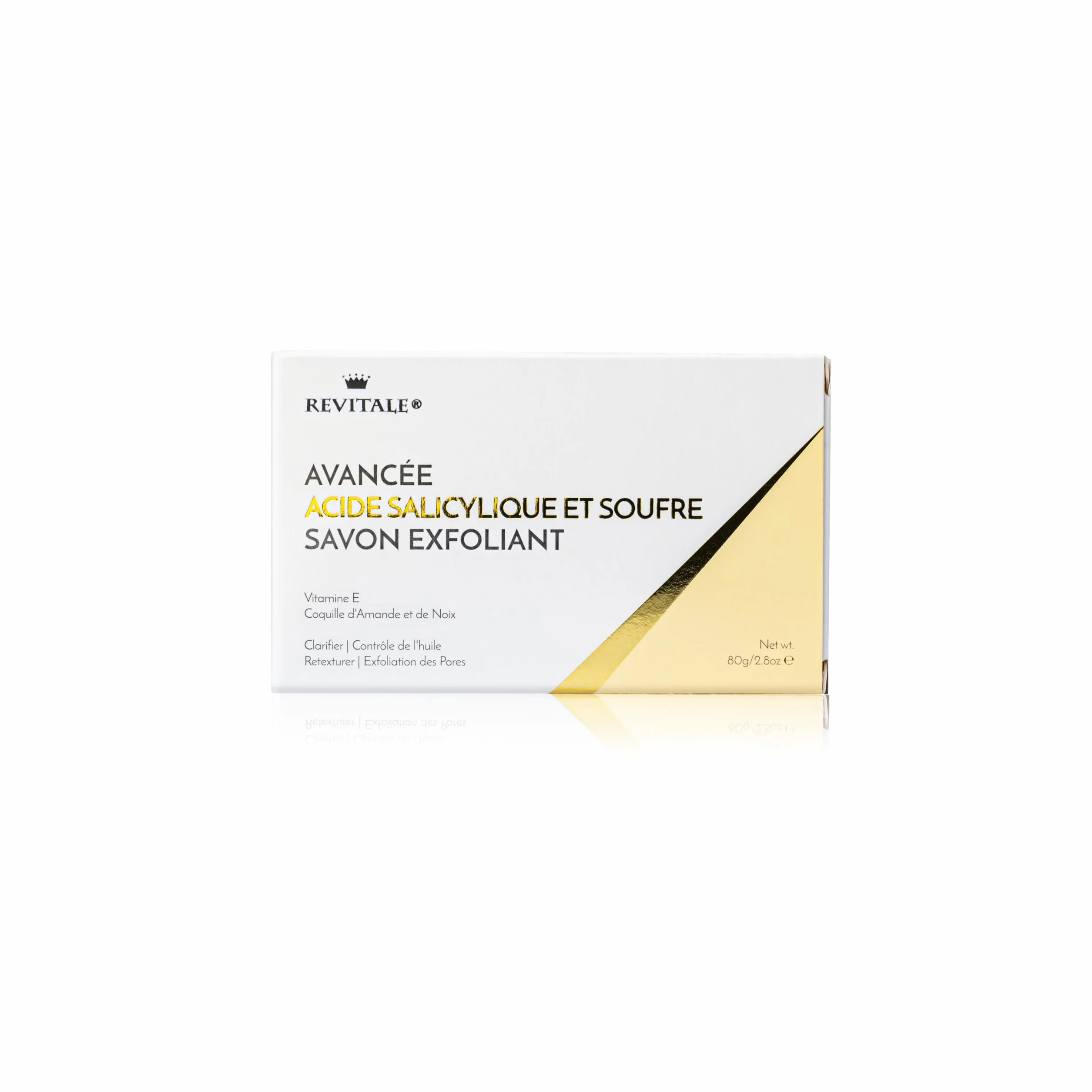 Revitale Savon Exfoliant Avancé BHA à l’Acide Salicylique et au Soufre Barre Exfoliante Clarifiante