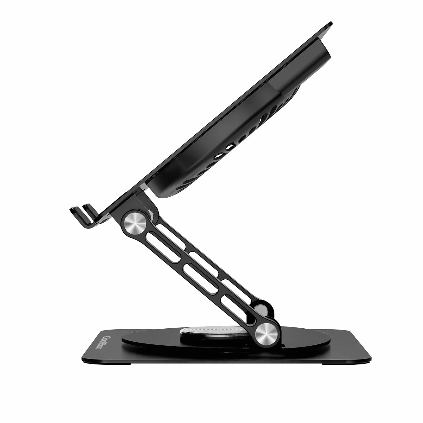 Support portable avec ventilateur silencieux RGB 11 cm pour ordinateur portable, base réglable hauteur rotation 360°