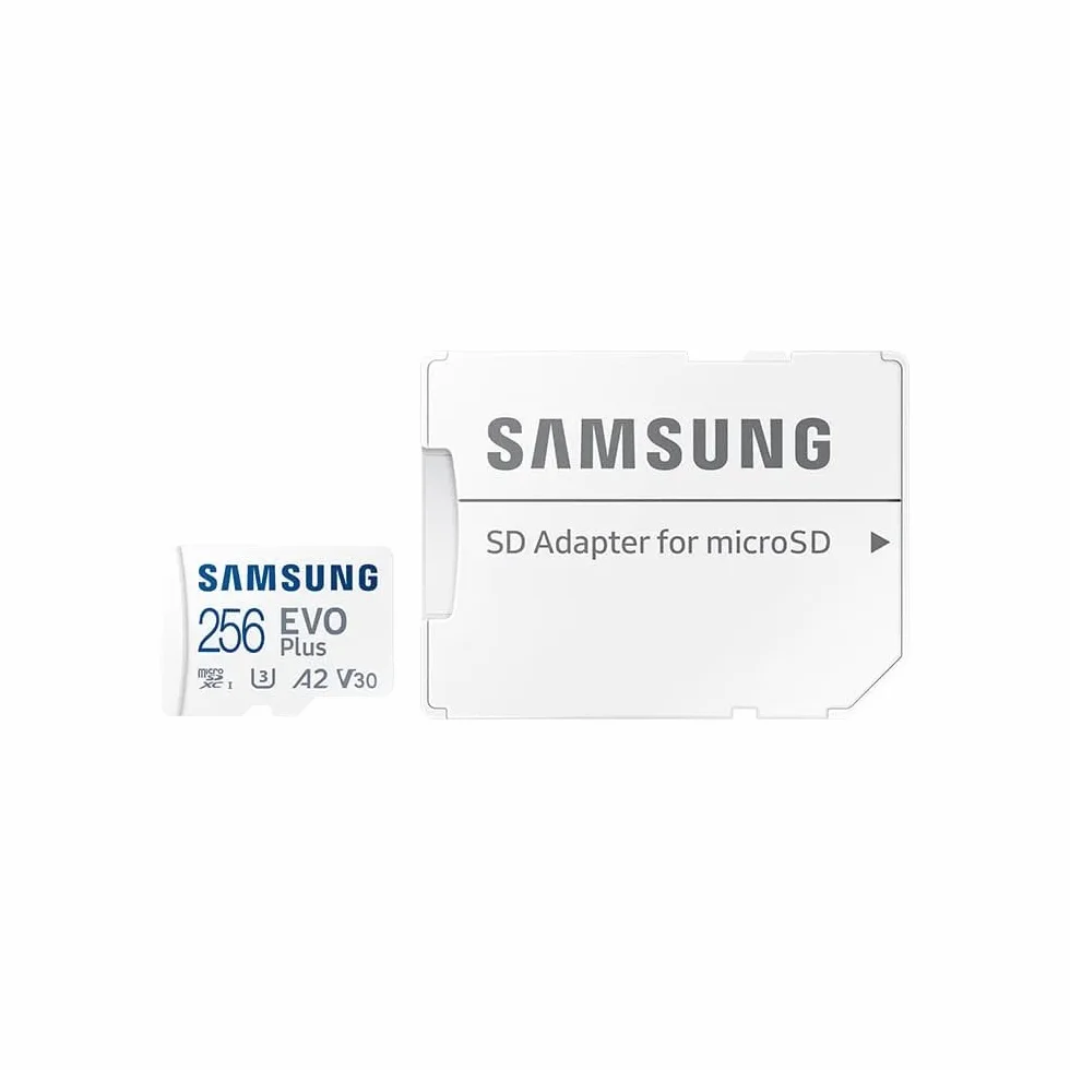 Samsung 256 Go Micro SD Evo Plus 2024 Carte Mémoire Classe 10 Adaptateur SD 160 Mo/s MB-MC256SA/EU