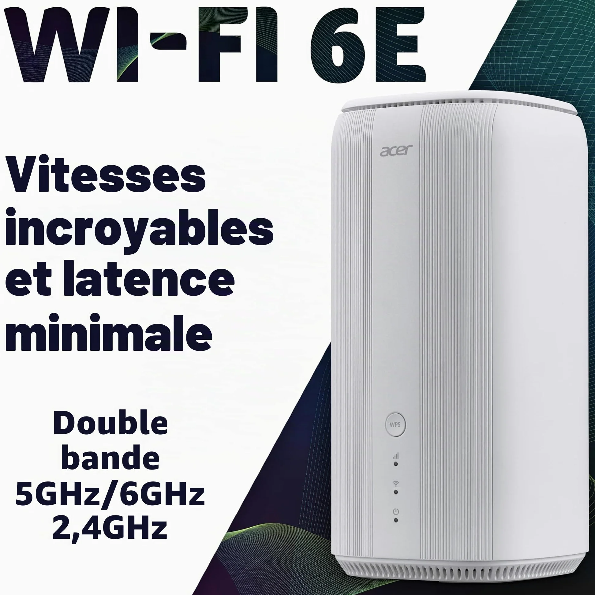 Routeur 5G Acer Connect X6E, WiFi 6E, Connexion instantannée NFC, Technologie 4x4 MU-MIMO, Prise en Charge Multi-appareils