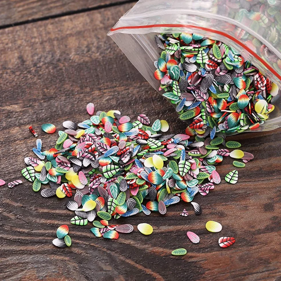 1000 Pcs Sac 3d Pâte Polymère Tranches Minuscule Fimo Fruit Roue Nail Art Bricolage Designs Décorations