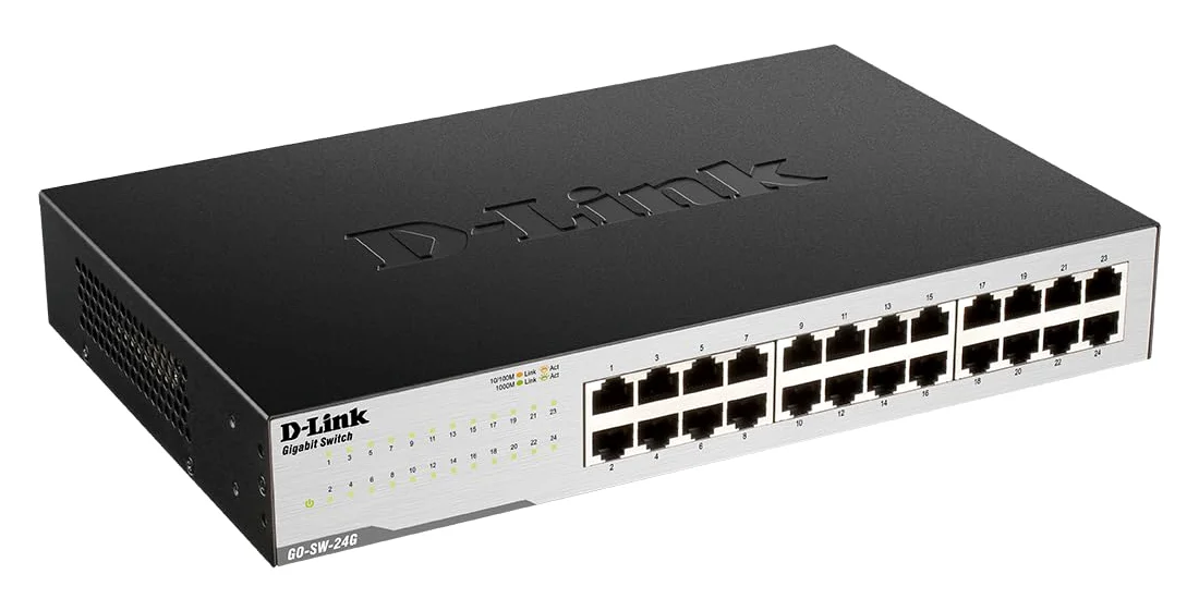 D-Link GO-SW-24G Switch 24 Ports Gigabit 10/100/1000mbps - Idéal Partage de Connexion et Mise en Réseau Small/Home Office
