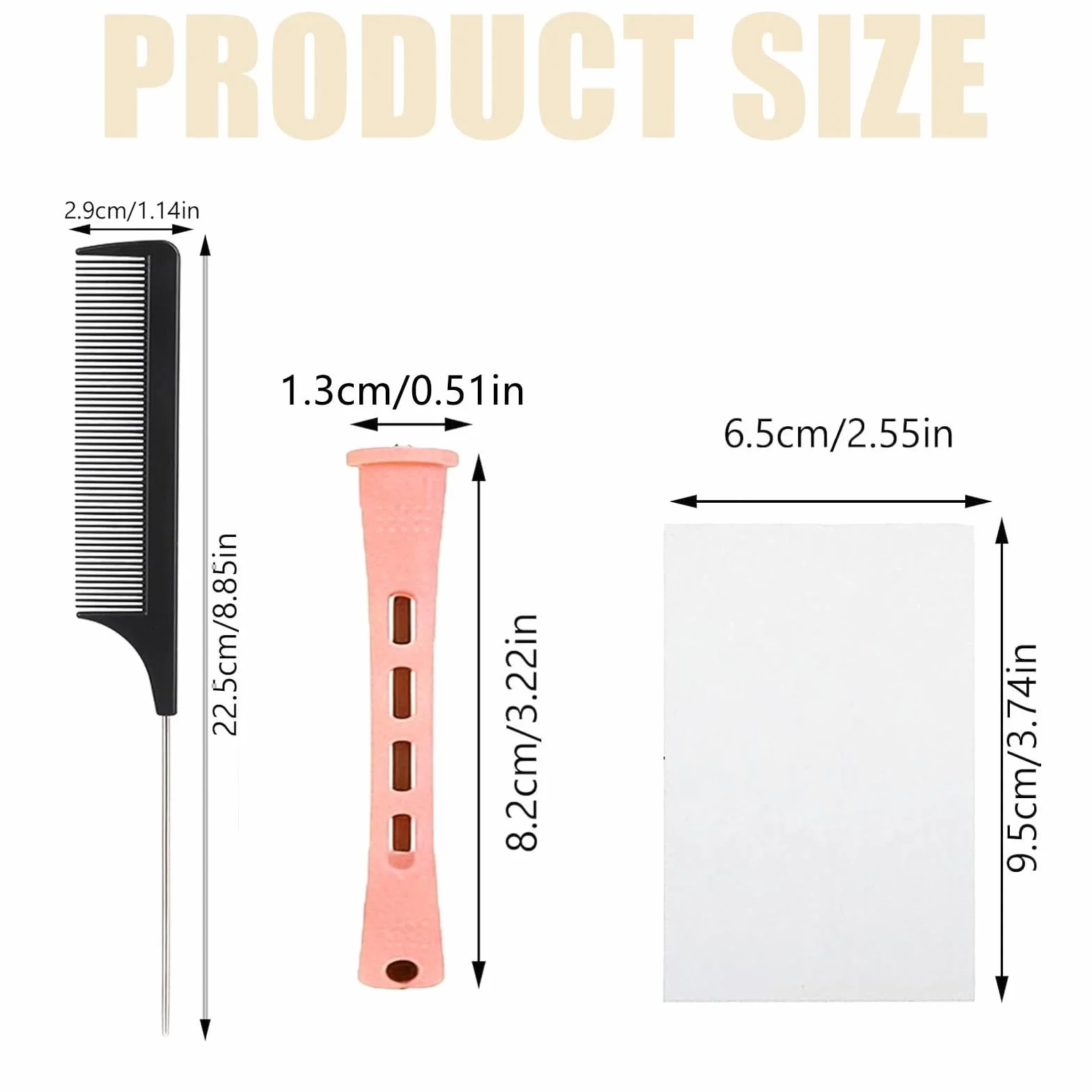Kit Permanente Cheveux avec Bigoudis 0,51 Pouce, Set de Bouclage avec Couvercles et Peigne